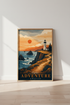 Lighthouse Adventure Wall Art | Vintage Travel Poster | Coastal Landscape Print