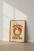 Retro Ghost Wall Art Print | Boho Halloween Decor | Spooky All Day Graphic Poster