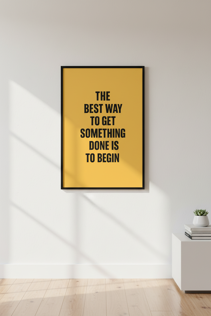 Minimalist Inspirational Quote Wall Art Print | Office Decor | Modern Aesthetic Poster | Motivational Yellow Print