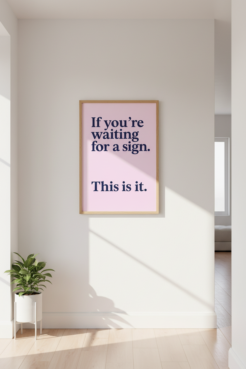 Modern Typography Pink Wall Art Print | Motivational Office Decor | Minimalist Quote Framed Poster Home Gift