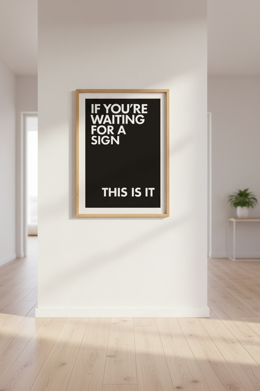 Minimalist Motivational Wall Art Print | Office Home Decor | Bold Monochrome Framed Poster | Ready to Hang Quote Art