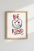 Be Kind Heart Wall Art | Red Doodle Aesthetic Poster | Modern Nursery Decor