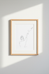 Minimalist Woman & Paper Plane Art | Black White Line Drawing, Office Decor