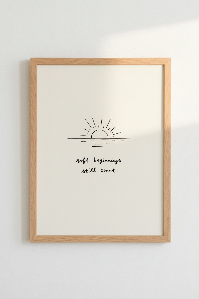 Minimalist Sunrise Wall Art Print | Living Room Decor | Soft Poster