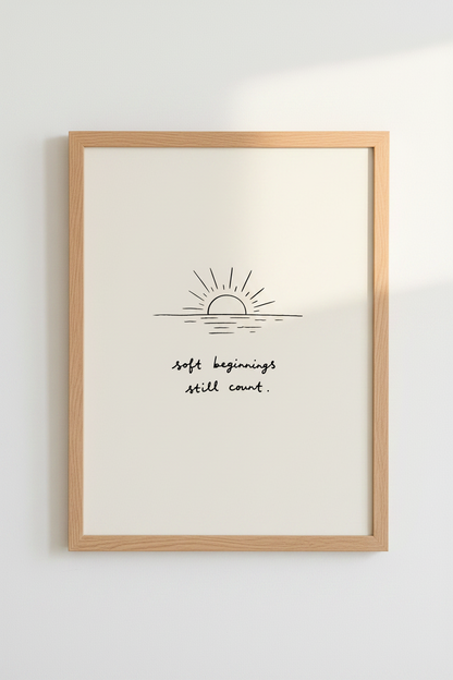 Minimalist Sunrise Wall Art Print | Living Room Decor | Soft Poster