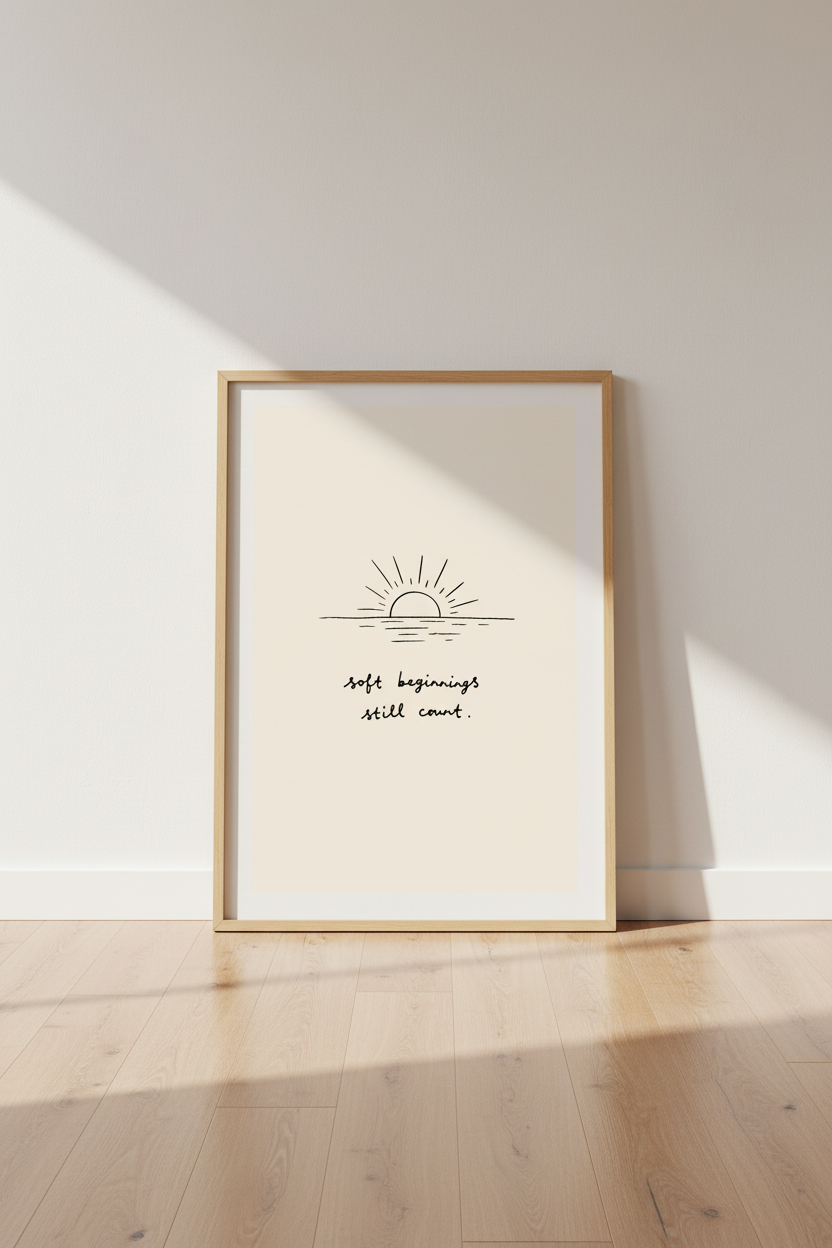 Minimalist Sunrise Wall Art Print | Living Room Decor | Soft Poster