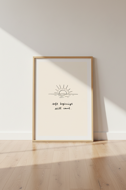 Minimalist Sunrise Wall Art Print | Living Room Decor | Soft Poster
