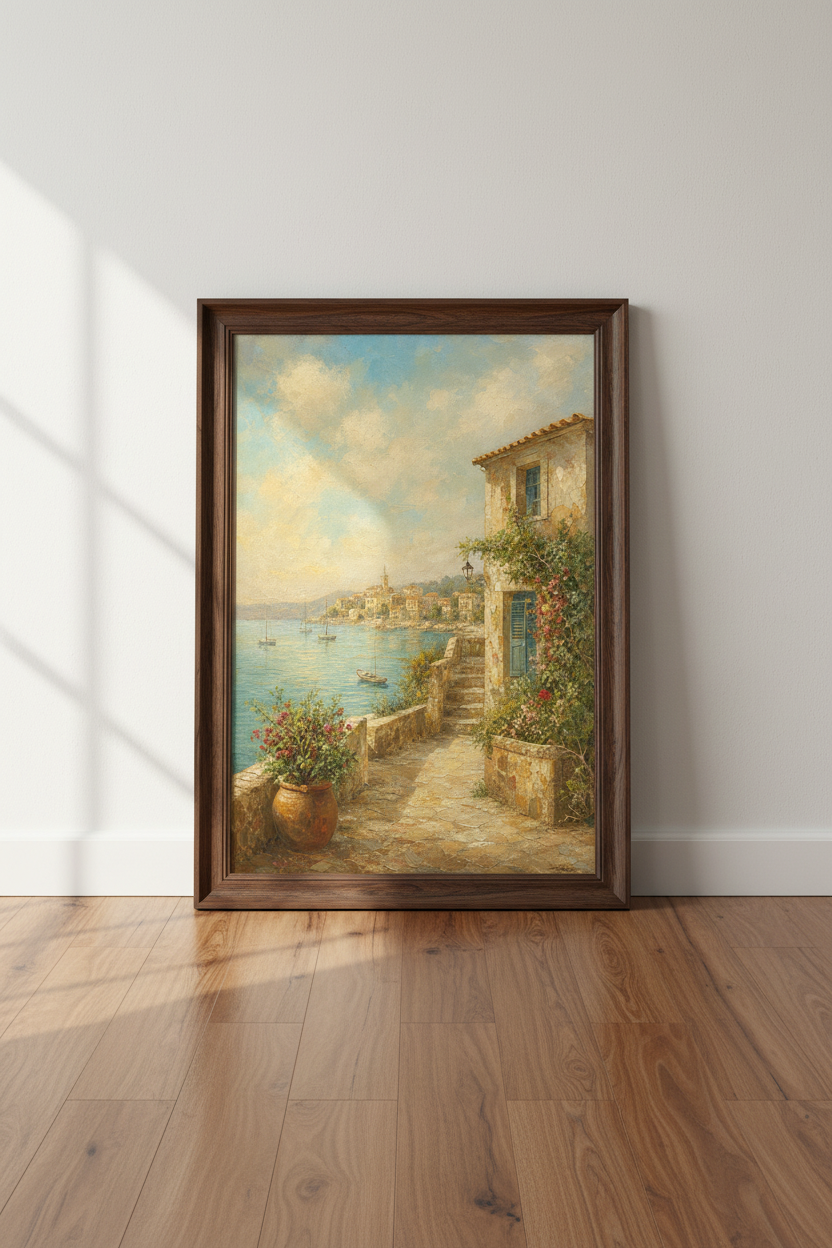 Mediterranean coastal art | Impressionist seascape, Living Room Decor