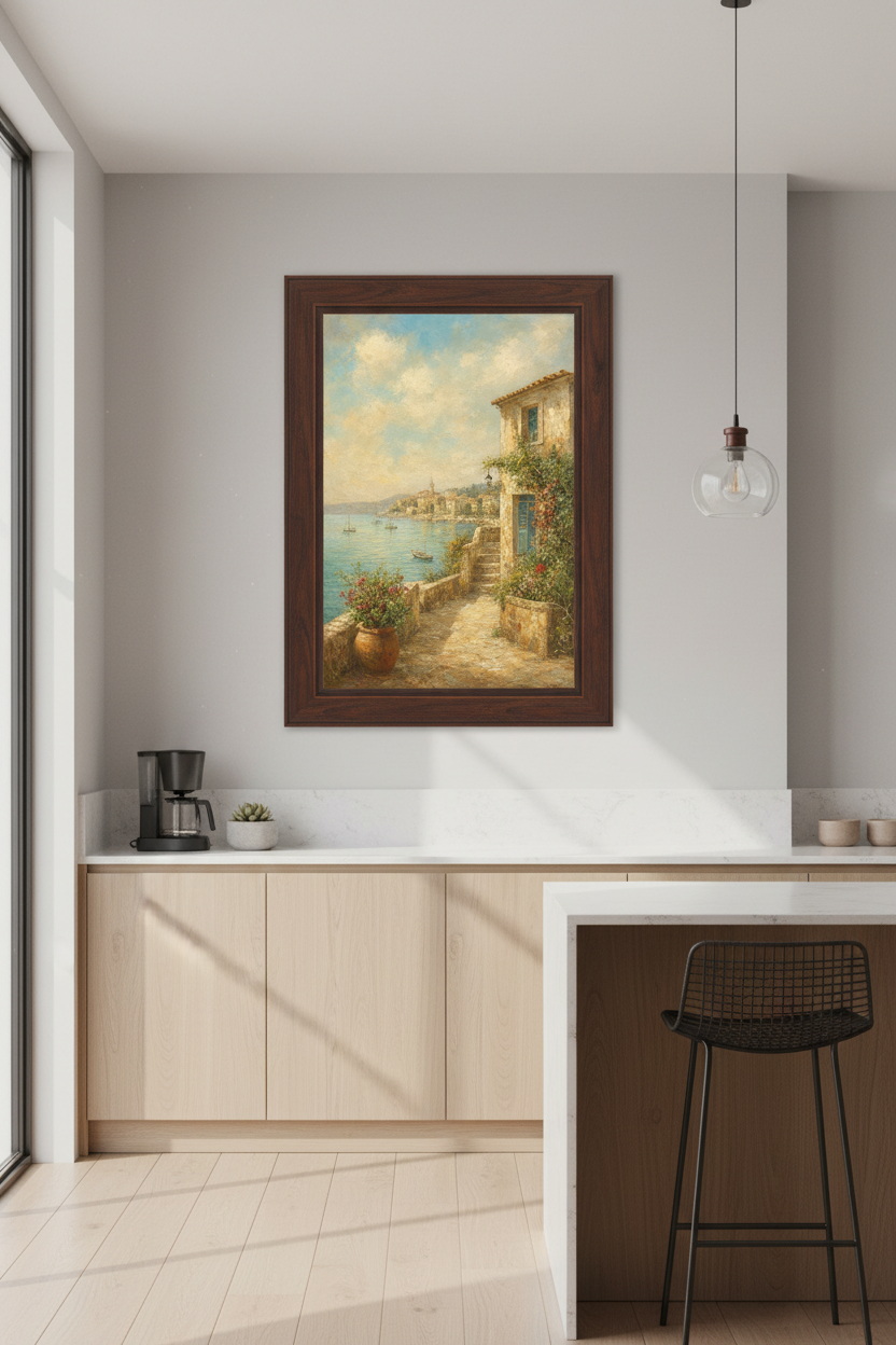 Mediterranean coastal art | Impressionist seascape, Living Room Decor