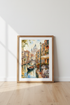 Venice Italy Watercolor Art Print | Mediterranean Canal Decor | Gondola Poster