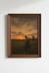 Sunset Field Art | Rustic tones, countryside mood | Living Room Decor Poster