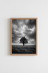 Moody Nature Wall Art | Black and White Tree Poster, Stormy Landscape Print
