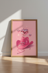 Pink Disco Cowboy Hat Wall Art | Preppy Aesthetic Poster, Dorm Room Decor