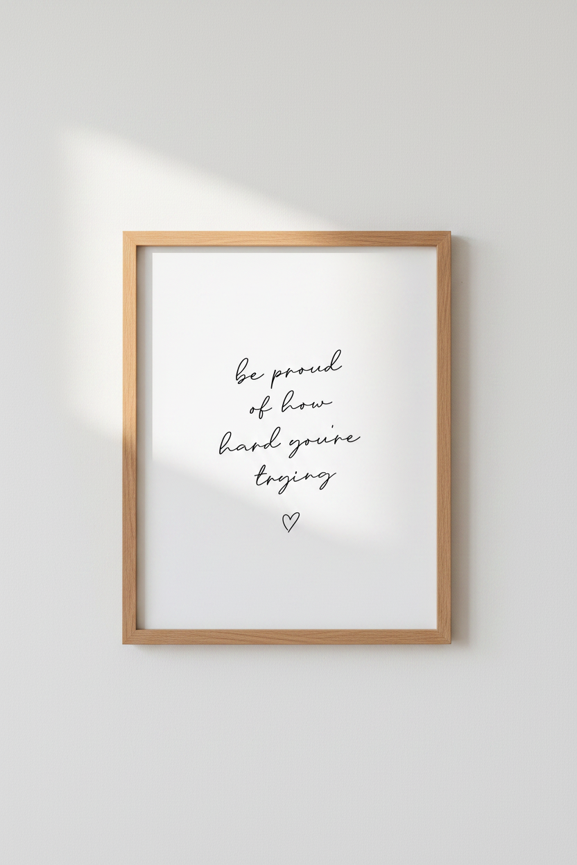 Mental Health Quote Wall Art | Minimalist Black &amp; White Poster, Office Decor