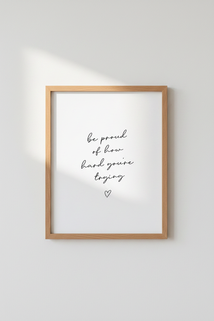 Mental Health Quote Wall Art | Minimalist Black &amp; White Poster, Office Decor
