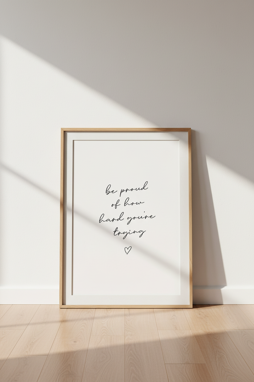Mental Health Quote Wall Art | Minimalist Black &amp; White Poster, Office Decor