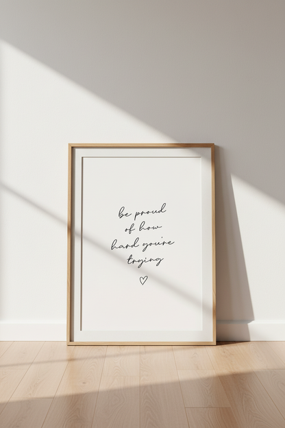Mental Health Quote Wall Art | Minimalist Black &amp; White Poster, Office Decor