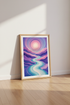 Abstract Mountain River Wall Art | Purple Pastel Landscape, Zen Bedroom Decor