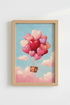 Heart Balloon Art Print | Whimsical Nursery Decor | Pink Love Poster