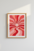 Retro Red Sunset Wall Art | Groovy Wavy Landscape Poster | Pink 70s Room Decor