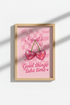 Preppy Pink Wall Art Print | Y2K Aesthetic Cherry Heart Poster | Trendy Dorm Decor