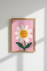 Danish Pastel Wall Art Print | Pink Daisy Quote Poster, Aesthetic Bedroom Decor