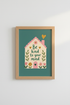 Mental Health Wall Art Print | Be Kind To Your Mind, Pastel Folk Floral House Decor