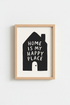 Minimalist Wall Art Print | Happy Place Quote Poster, Modern Home Decor