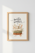 Sweater Weather Wall Art | Cozy Autumn Watercolor Print | Fall Home Decor Poster
