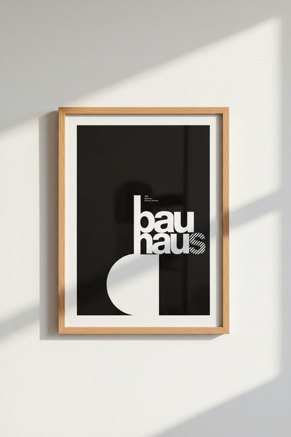 bauhaus wall art | Monochrome Geometric, Minimalist Decor | Living Room Poster