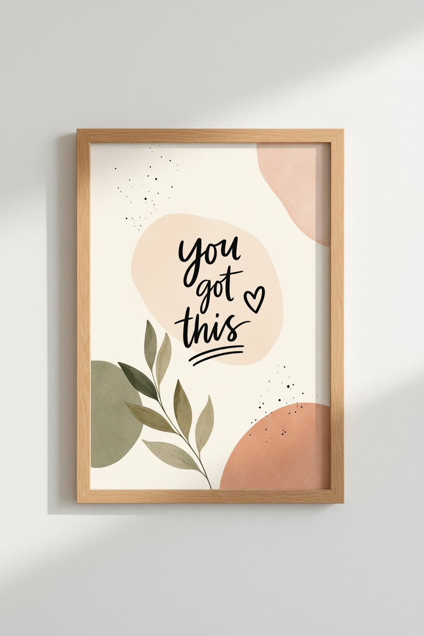 You Got This Wall Art Print | Boho Office Decor | Minimalist Motivation Poster