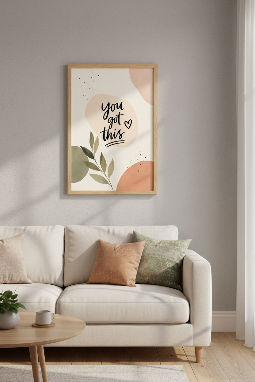 You Got This Wall Art Print | Boho Office Decor | Minimalist Motivation Poster