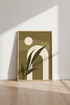 Abstract Botanical Arch Wall Art | Sage Green & Cream, Living Room Decor Boho Poster