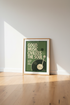Retro Music Quote Wall Art Print | Sage Green Vinyl Record Decor | Mid Century Poster