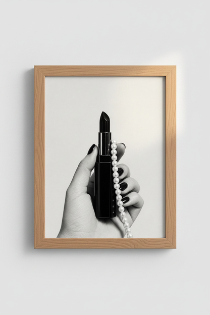 Boho lipstick art print Wall Art Print | Living Room Decor | Monochrome Poster
