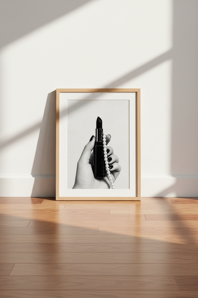 Boho lipstick art print Wall Art Print | Living Room Decor | Monochrome Poster