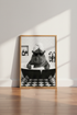 Hippo in Bathtub Wall Art Print | Funny Bathroom Decor | Black and White Poster