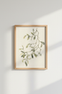 Botanical wall art print | Watercolor greens, beige backdrop, living room decor