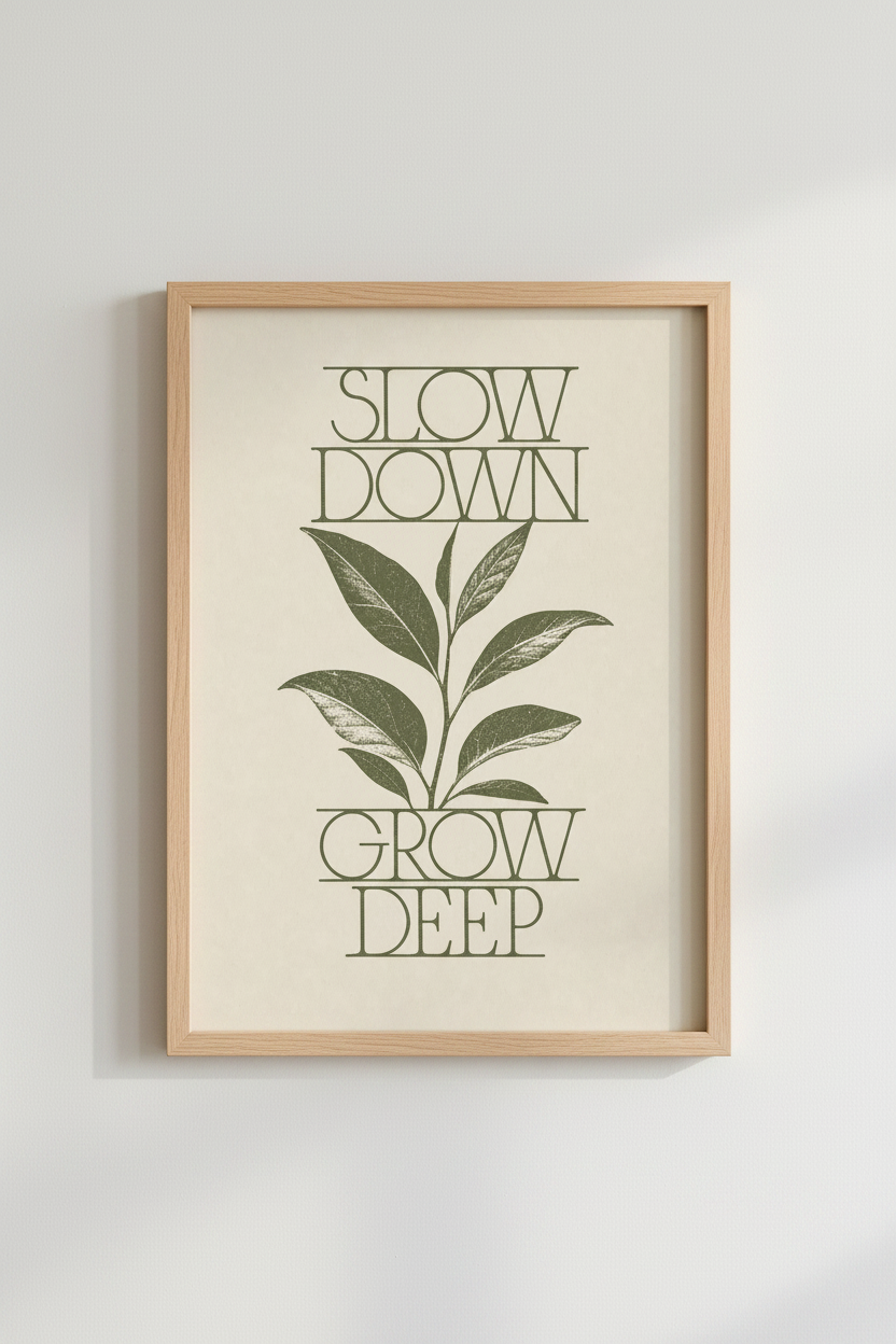 Botanical Quote Poster Wall Art Print | Living Room Decor | Vintage Poster