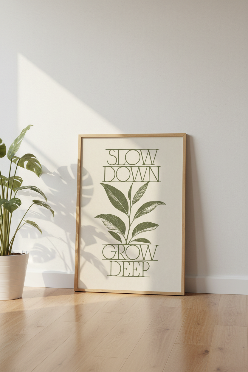Botanical Quote Poster Wall Art Print | Living Room Decor | Vintage Poster