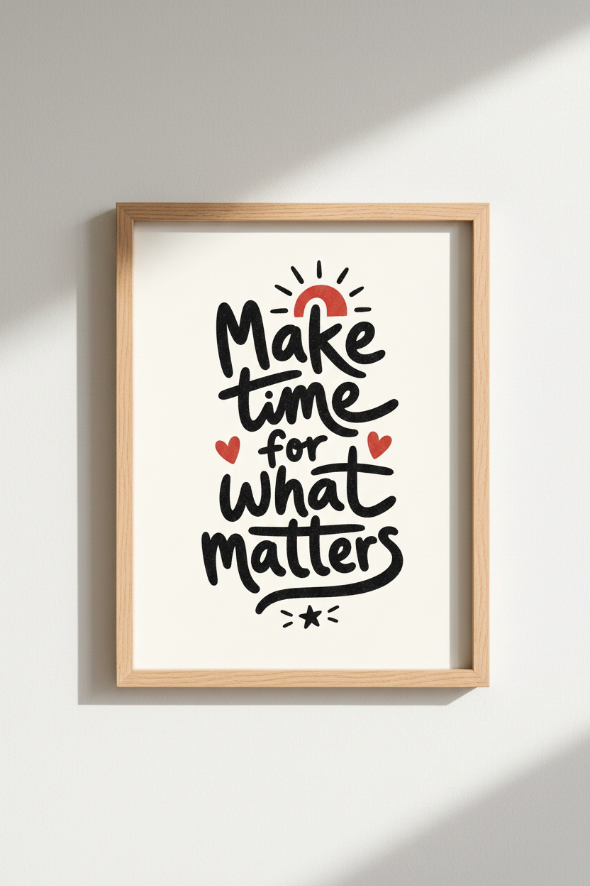 Minimalist wall art | Hand-lettered cream print, living room poster | Cozy decor
