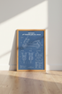 Honda Forza 350 Blueprint Art | Blue Technical Drawing Scooter Poster, Garage Decor