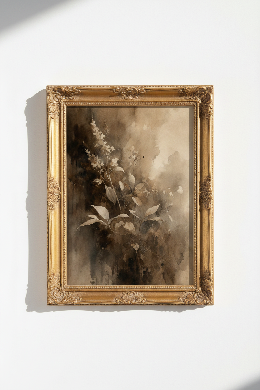 Vintage Botanical Wall Art Print | Living Room Decor | Earthy Poster