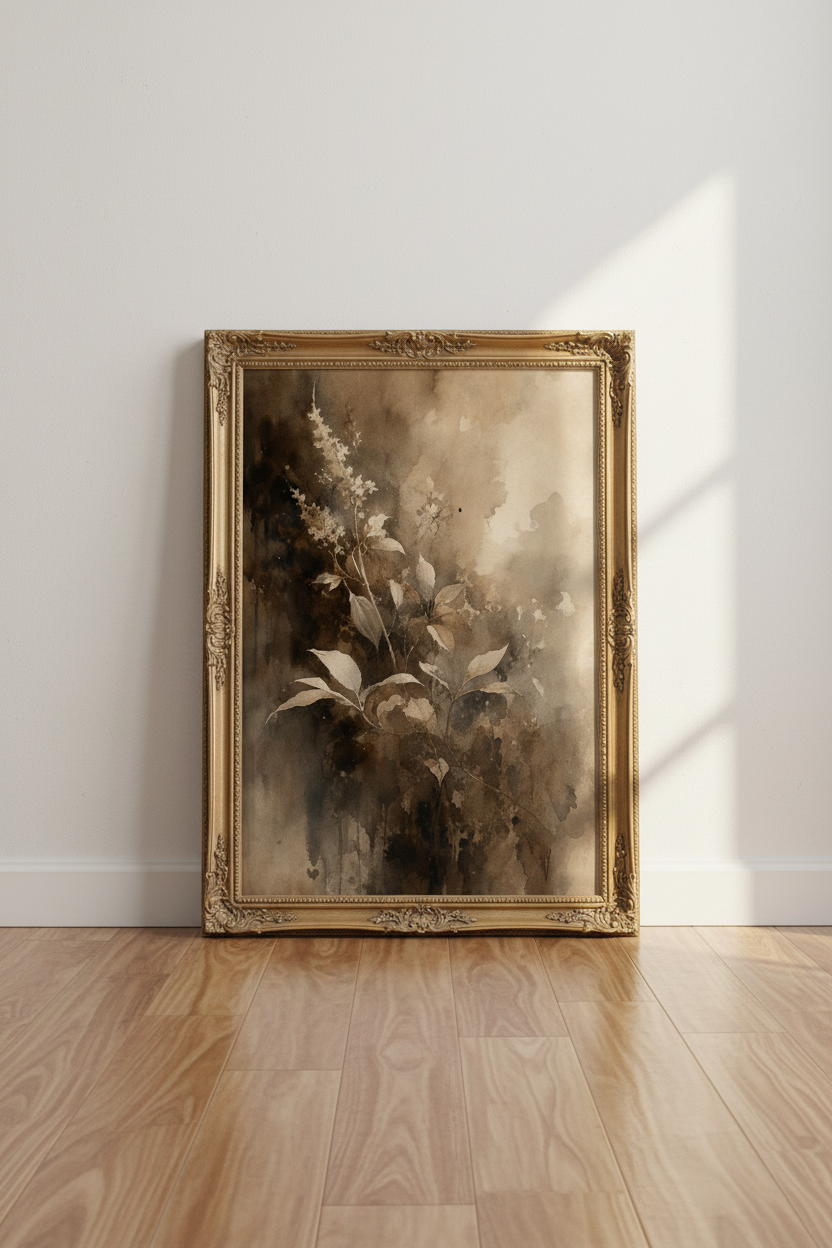 Vintage Botanical Wall Art Print | Living Room Decor | Earthy Poster