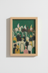 Horse Racing Print | Impressionist Green Textured Wall Art, Living Room Decor