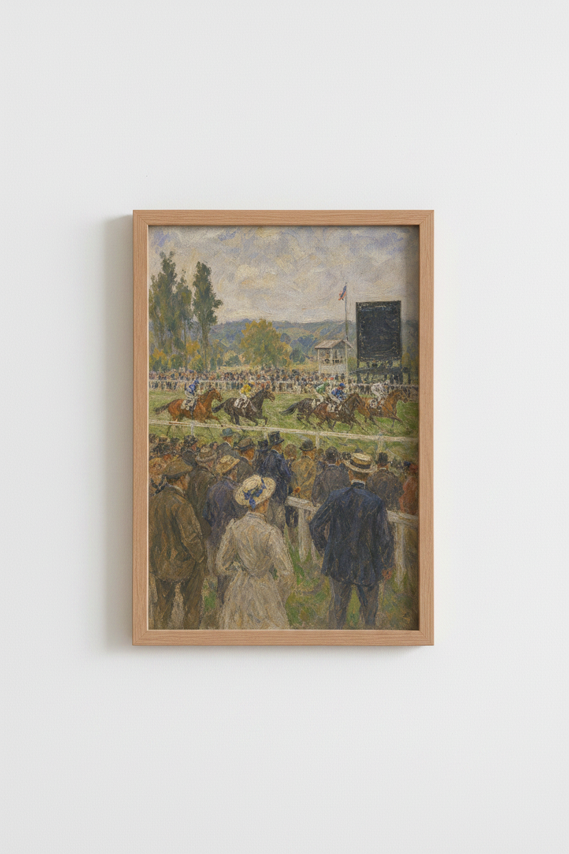 Horse Racing Art | Impressionist Tones, Living Room Decor