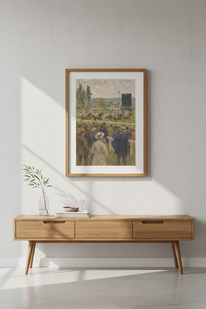Horse Racing Art | Impressionist Tones, Living Room Decor