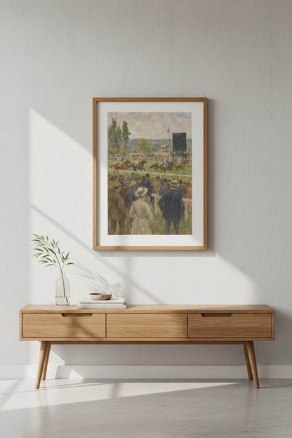 Horse Racing Art | Impressionist Tones, Living Room Decor