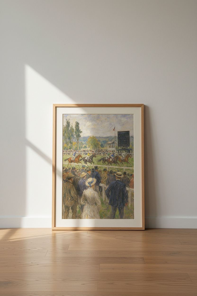 Horse Racing Art | Impressionist Tones, Living Room Decor