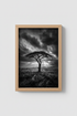 Black and White Nature Print | African Tree Landscape, Dramatic Minimalist Wall Art